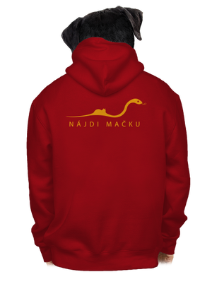 Nájdi mačku pánska mikina na zips Red