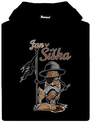 Jan Šiška pánska mikina klokanka Black