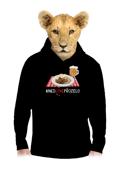 Knedlo vepřo zelo detská mikina klokanka Black