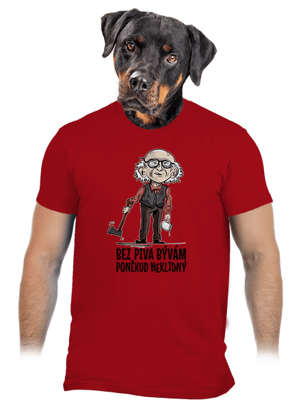 Neklidný bez piva pánske tričko Red