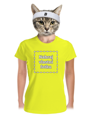 Vlastná potlač dámske športové tričko Neon Yellow