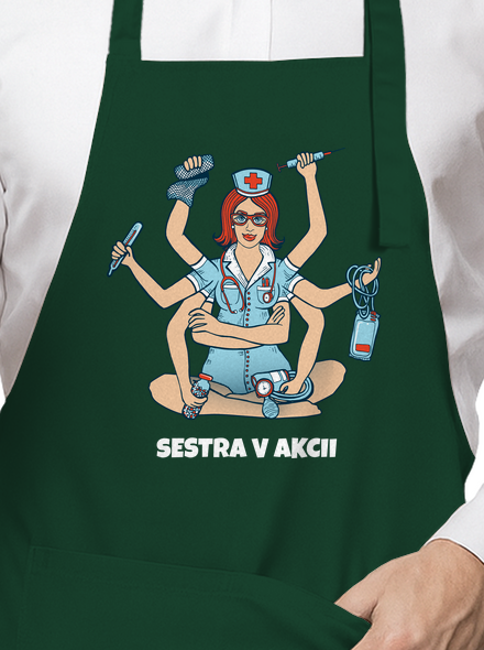 Sestra v akcii zástera Bottle Green