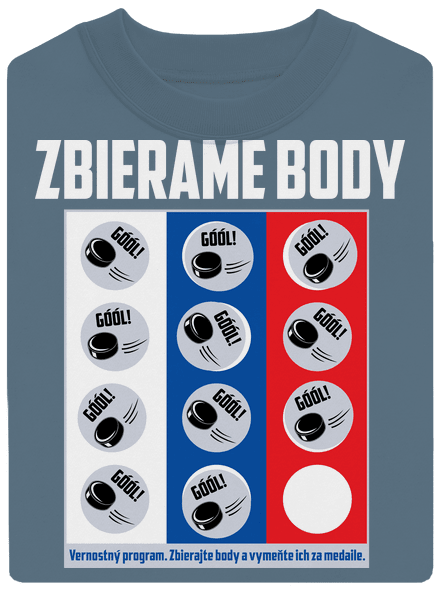Zbierame body - hokej unisex mikina bez kapucne Nordic Blue