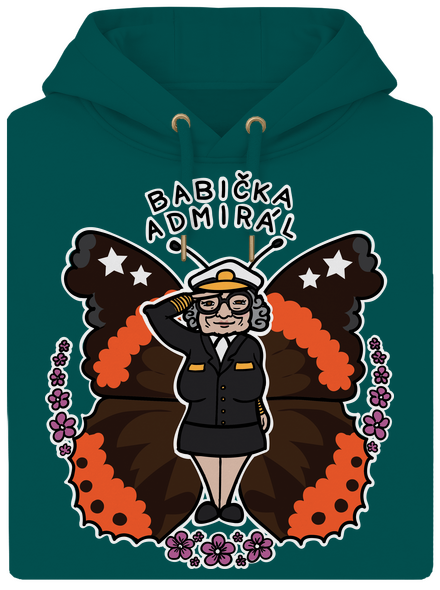 Babička admirál unisex mikina premium Emerald Green