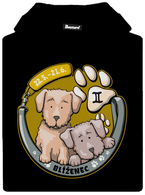 Psí horoskop: Blíženci detská mikina klokanka Black