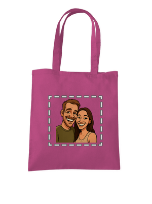 Karikatúra z vlastnej fotky taška Fuchsia