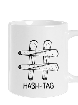 Hash tag klasický hrnček White