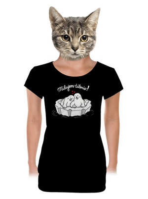 Milujem túlenie dámske tričko s lemom Black