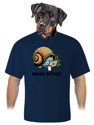 Slimákov home office unisex tričko oversized Midnight Blue