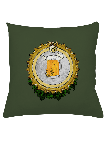 Pivný horoskop: Býk vankúš Olive Green
