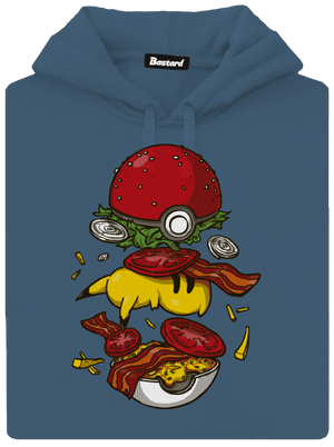 Pokémon burger dámska mikina klokanka Denim