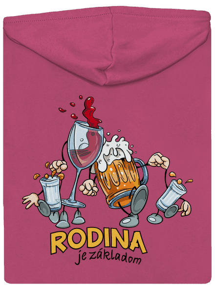 Rodina je základom dámska mikina na zips Magenta