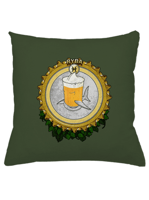 Pivný horoskop: Ryba vankúš Olive Green