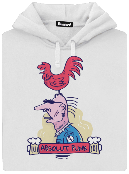 Absolut Punk dámska mikina klokanka White