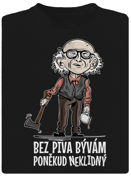 Neklidný bez piva pánske športové tričko Black