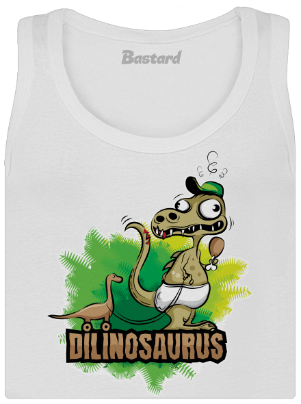 Dilinosaurus dámske tielko klasické White