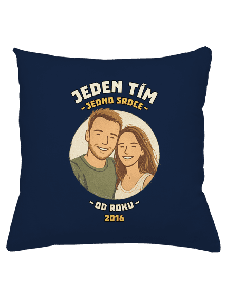 Jeden tím z vlastnej fotky vankúš Dark Navy