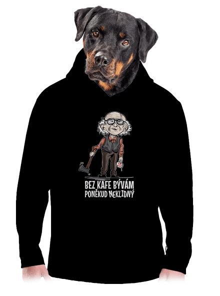 Neklidný bez kafe pánska mikina klokanka Black