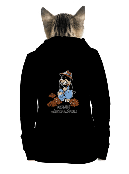 Krtko záhradník dámska mikina na zips Black