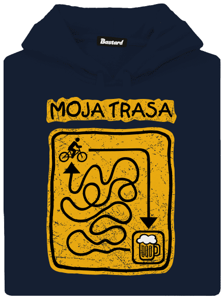 Moja trasa pánska mikina klokanka Navy