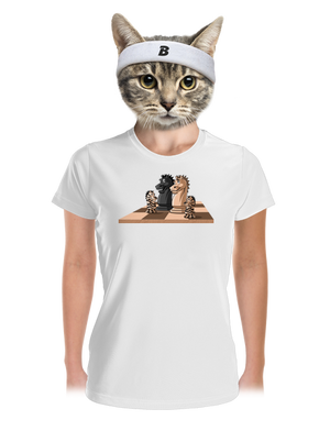 Šachová rodina dámske športové tričko White