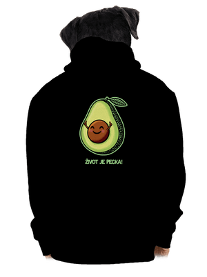 Život je pecka pánska mikina na zips Black