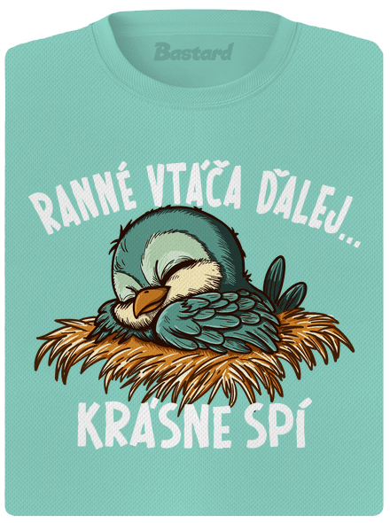 Ranné vtáča spí dámske športové tričko Mint Mal