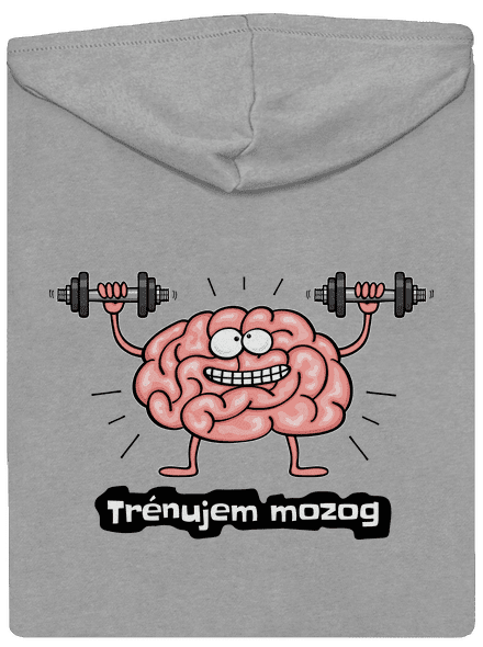 Trénujem mozog  pánska mikina na zips Light Melange