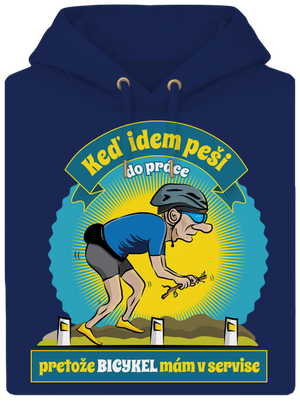 Závislosť na bicykli unisex mikina premium Navy