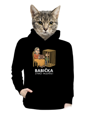 Babička stráži najlepšie dámska mikina klokanka Black