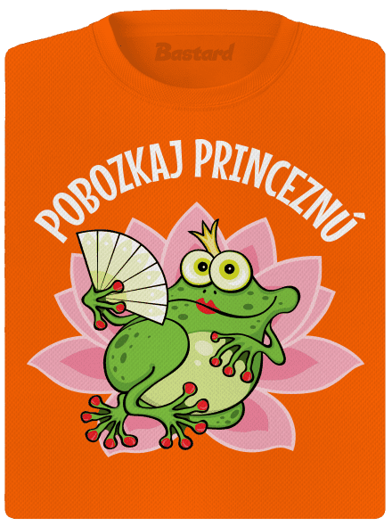 Pobozkaj princeznú a princa dámske športové tričko Neon Orange