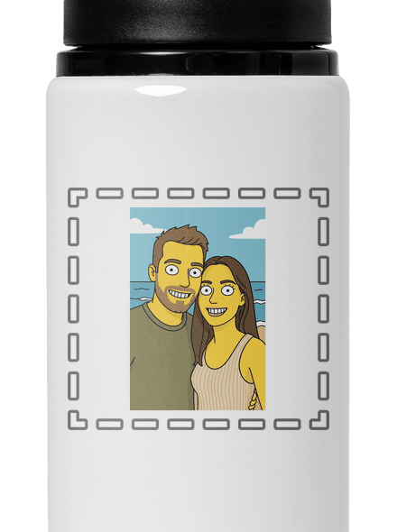 Simpsonovi z vlastnej fotky flaša na vodu White