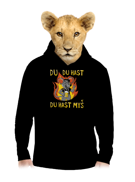 Du hast myš detská mikina klokanka Black