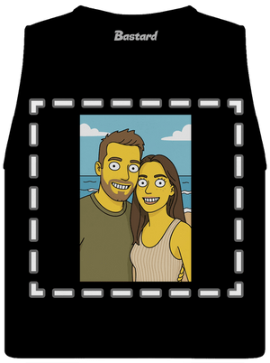 Simpsonovi z vlastnej fotky dámske tielko voľné Black