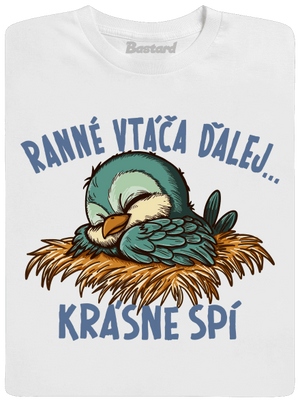 Ranné vtáča spí pánske tričko White