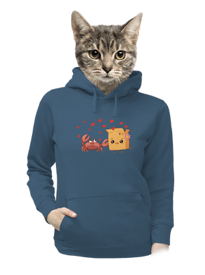 Krab a krabica dámska mikina klokanka Denim