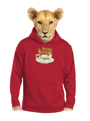 Kapučičíno detská mikina klokanka Fire Red