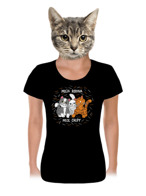 Moja rodina dámske tričko Black