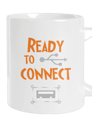 USB pripojenie veľký hrnček White