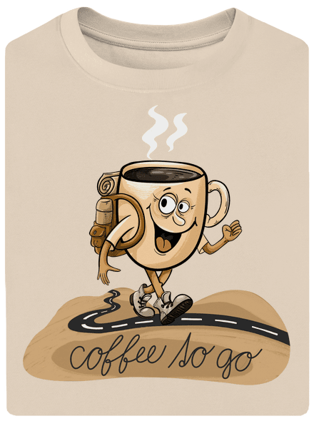 Coffee to go unisex tričko oversized Almond