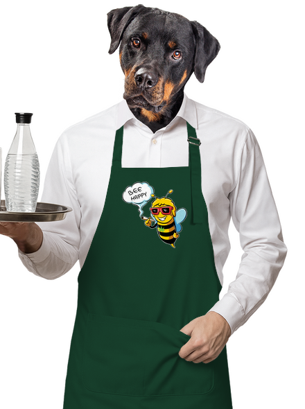 Bee happy zástera Bottle Green