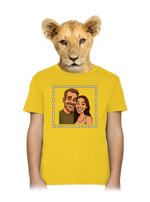 Karikatúra z vlastnej fotky detské tričko Gold