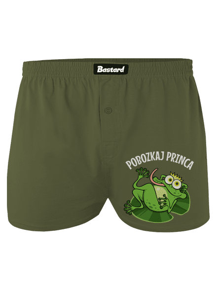 Pobozkaj princeznú a princa pánske trenky Khaki