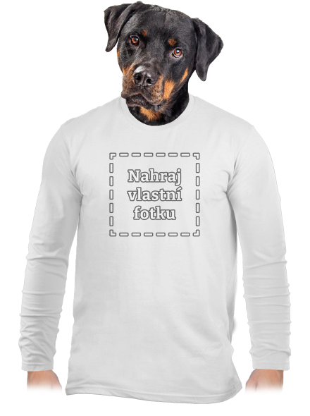 Vlastná potlač pánske dlhý rukáv White