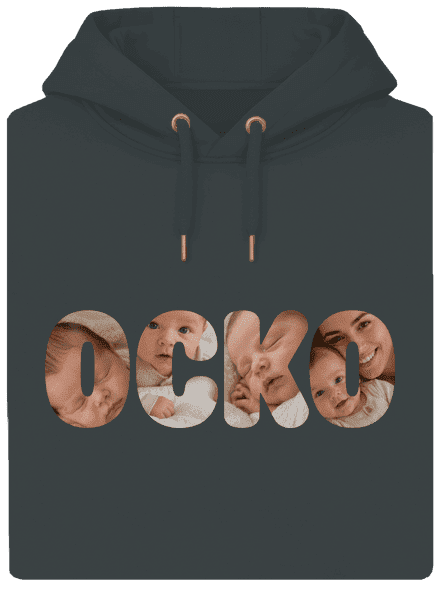 Nápis ocko z vlastných fotiek unisex mikina premium Charcoal