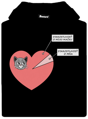 Staroslivosť o mačku pánska mikina klokanka Black