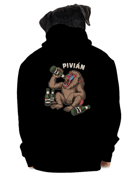 Pivián pánska mikina na zips Black