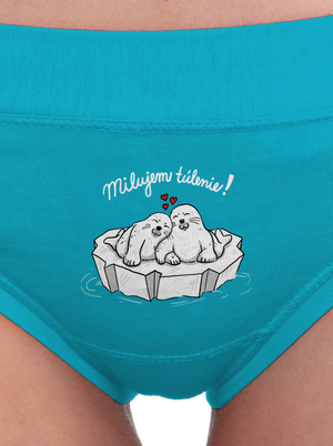 Milujem túlenie dámske nohavičky Turquoise