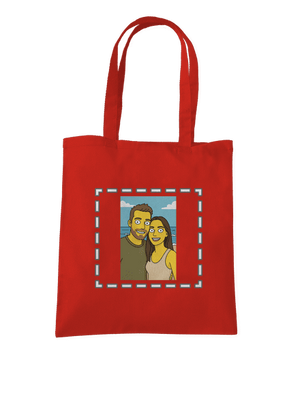Simpsonovi z vlastnej fotky taška Bright Red