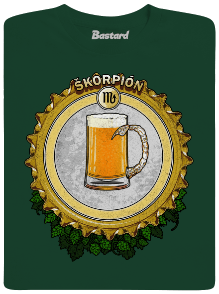 Pivný horoskop: Škorpión pánske dlhý rukáv Bottle Green